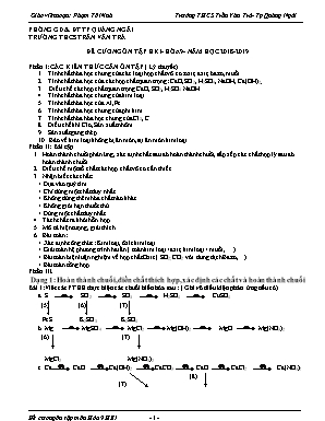 Đề cương ôn tập học kỳ I - Môn Hóa học 9 - Năm học 2018-2019 - Phạm Tô Ninh